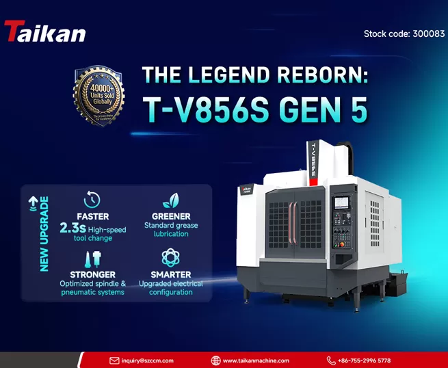 Nowy rozdział światowego bestsellera: Taikan Machine przedstawia pionowe centrum obróbcze T-V856S piątej generacji