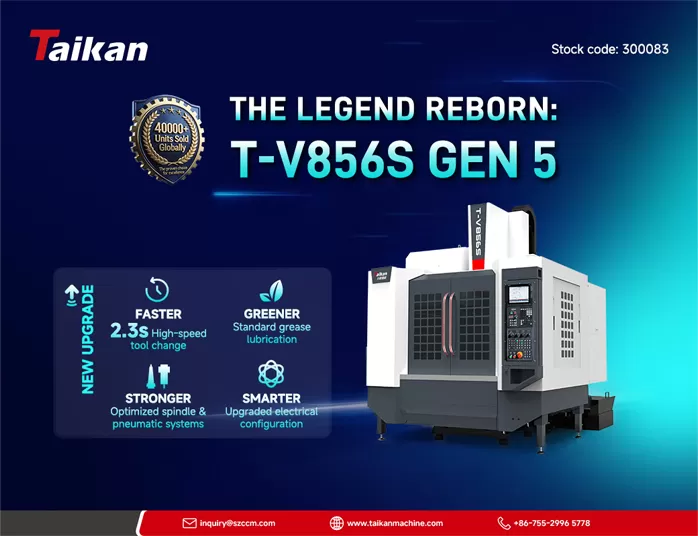 wprowadzenie pionowego centrum obróbkowego T-V856S 5. generacji